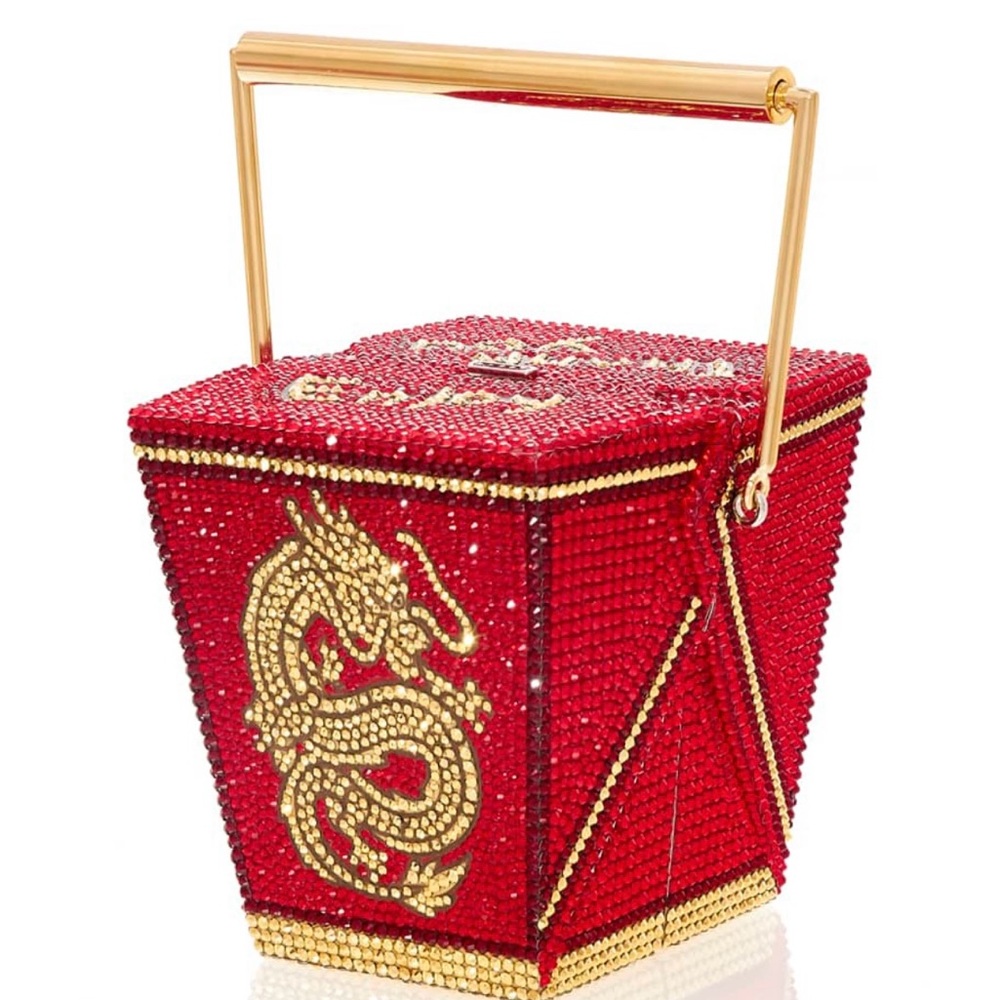 Judith Leiber Couture Take Out Food Golden Crystal Bag